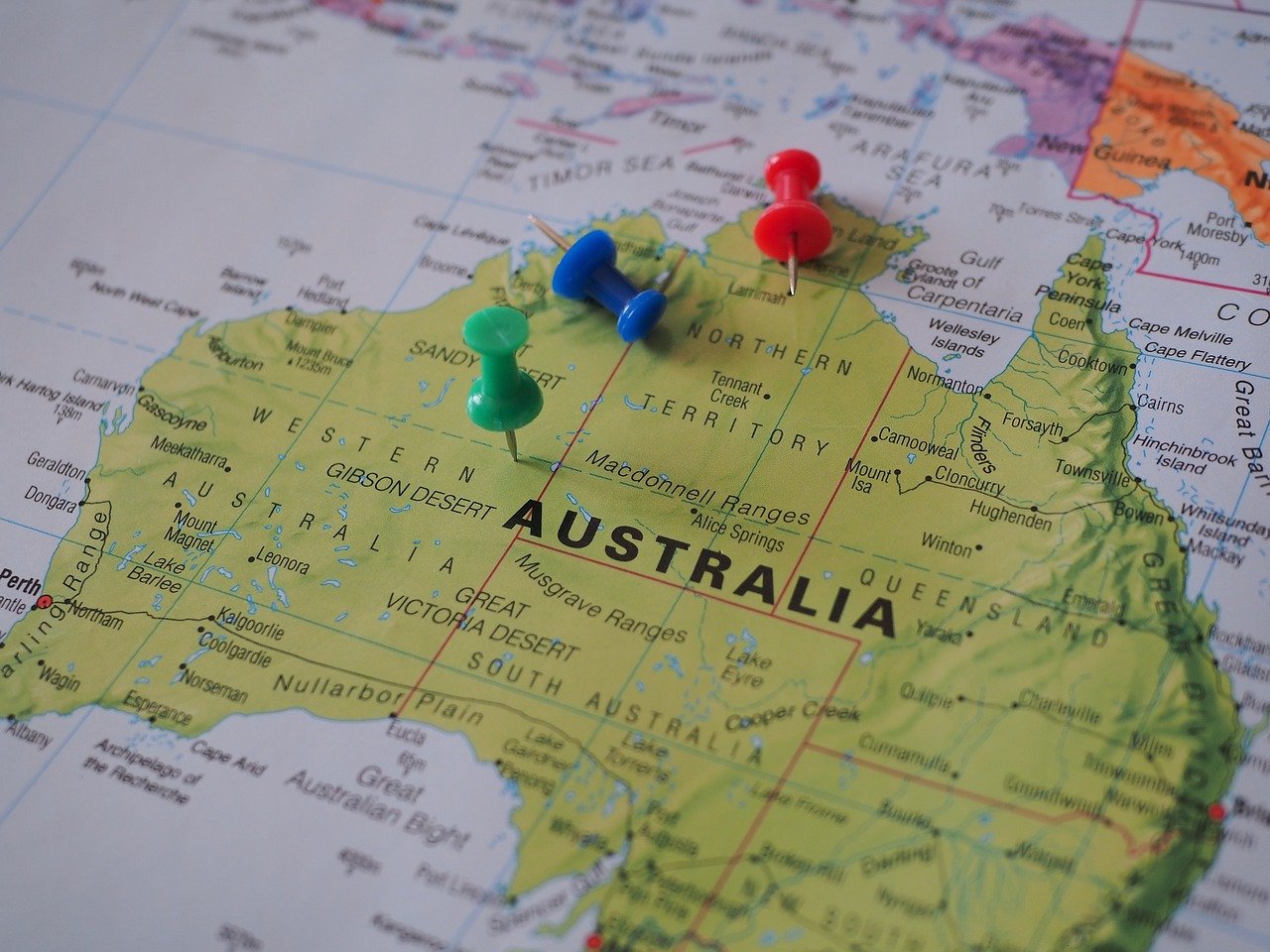 Bild von einer Landkarte von Australien